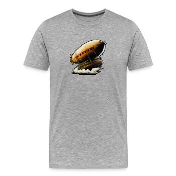 Zeppelin 01 - Men's Premium Organic T-Shirt - heather grey - Front - Damien (186cm)