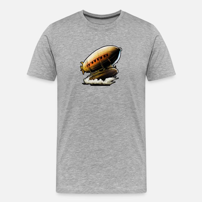 Zeppelin 01 - Männer Premium Bio T-Shirt - Grau meliert