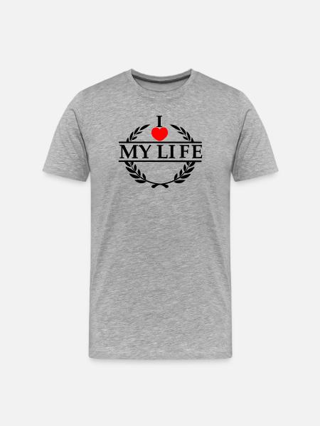 Elsker dit hjerte 020 - Herre Premium T-shirt økologisk - grå meleret