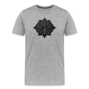 Nocturnal Geometric Leaf - Men's Premium Organic T-Shirt - heather grey - Front - Damien (186cm)