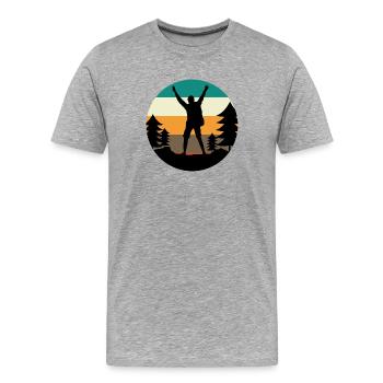 Bergwanderung Berggipfel Wandern Naturerlebnis - Männer Premium Bio T-Shirt - Grau meliert - Vorne - Damien (186cm)
