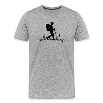 Bergwanderung Wandern Naturliebhaber Wanderer - Männer Premium Bio T-Shirt - Grau meliert - Vorne - Damien (186cm)