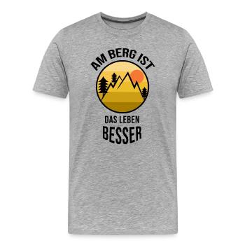 Wandern Naturliebhaber Bergwanderung Statement - Männer Premium Bio T-Shirt - Grau meliert - Vorne - Damien (186cm)