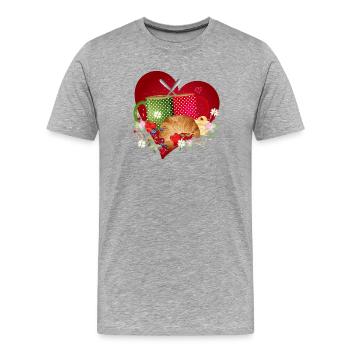 Breakfast for two with croissant, coffee and berries - Men's Premium Organic T-Shirt - heather grey - Front - Damien (186cm)