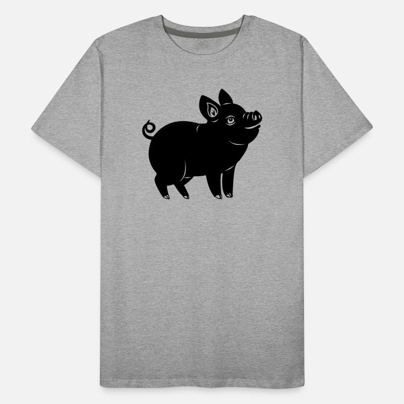 Logo joyeux de cochon Image d’ombre T-shirt bio Premium Homme