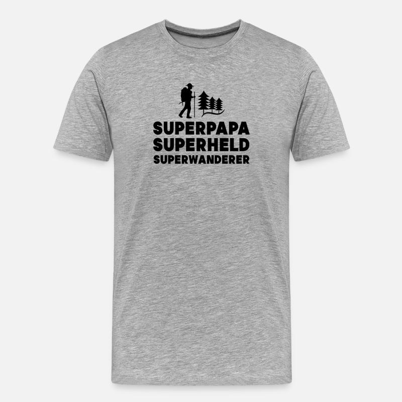 Wandern Wanderer Statement Bergwanderung Natur - Männer Premium Bio T-Shirt - Grau meliert