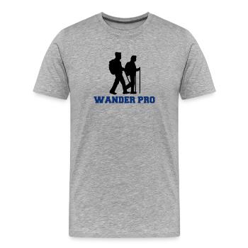 Mountaineering Hiking Hiking Trails Hiking Hikers - Men's Premium Organic T-Shirt - heather grey - Front - Damien (186cm)