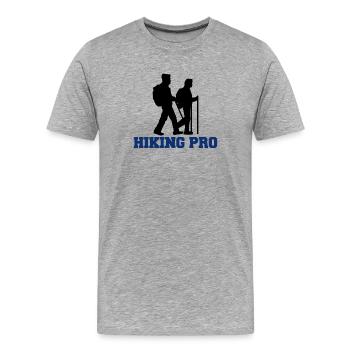 Wnaderer Summit Statement Hiking Mountaineering - Men's Premium Organic T-Shirt - heather grey - Front - Damien (186cm)