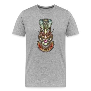 The impressive cobra snake - Men's Premium Organic T-Shirt - heather grey - Front - Damien (186cm)