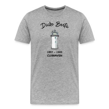 phare Dicke Berta, Cuxhaven, port - T-shirt bio Premium Homme - gris chiné - Devant - Damien (186cm)