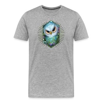 Niedliche Eule die Vögel der Nacht - Männer Premium Bio T-Shirt - Grau meliert - Vorne - Damien (186cm)