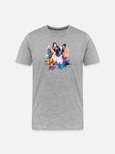 Bouledogue français - T-shirt bio Premium Homme - gris chiné