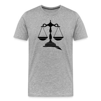 Loi de la Balance - T-shirt bio Premium Homme - gris chiné - Devant - Damien (186cm)