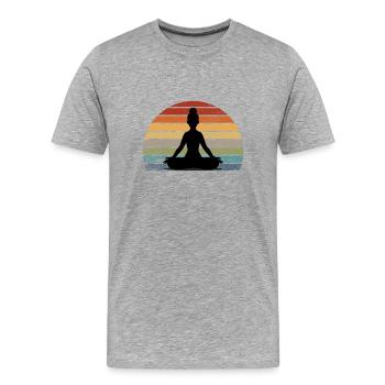 meditation - Men's Premium Organic T-Shirt - heather grey - Front - Damien (186cm)