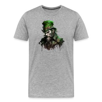 Undead Leprechaun with Hat - Men's Premium Organic T-Shirt - heather grey - Front - Damien (186cm)