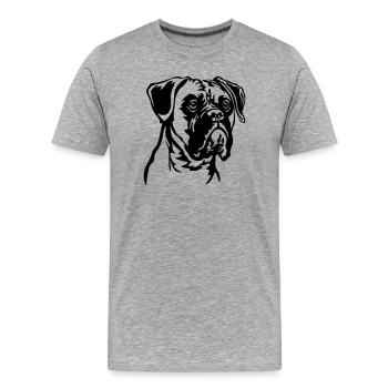 Tête de boxeur - T-shirt bio Premium Homme - gris chiné - Devant - Damien (186cm)