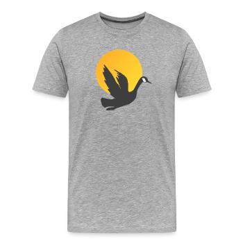 Gänsesilhouette Tagesanbruch, vogelmotiv unisex - Männer Premium Bio T-Shirt - Grau meliert - Vorne - Damien (186cm)
