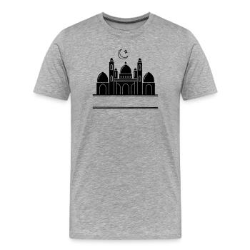 Mosque religious prayer house with text bar - Men's Premium Organic T-Shirt - heather grey - Front - Damien (186cm)