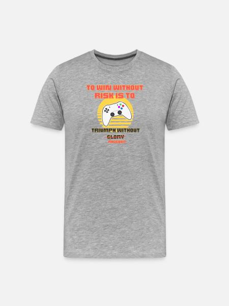 Victory Without Glory Gamer Quote - Men's Premium Organic T-Shirt - heather grey