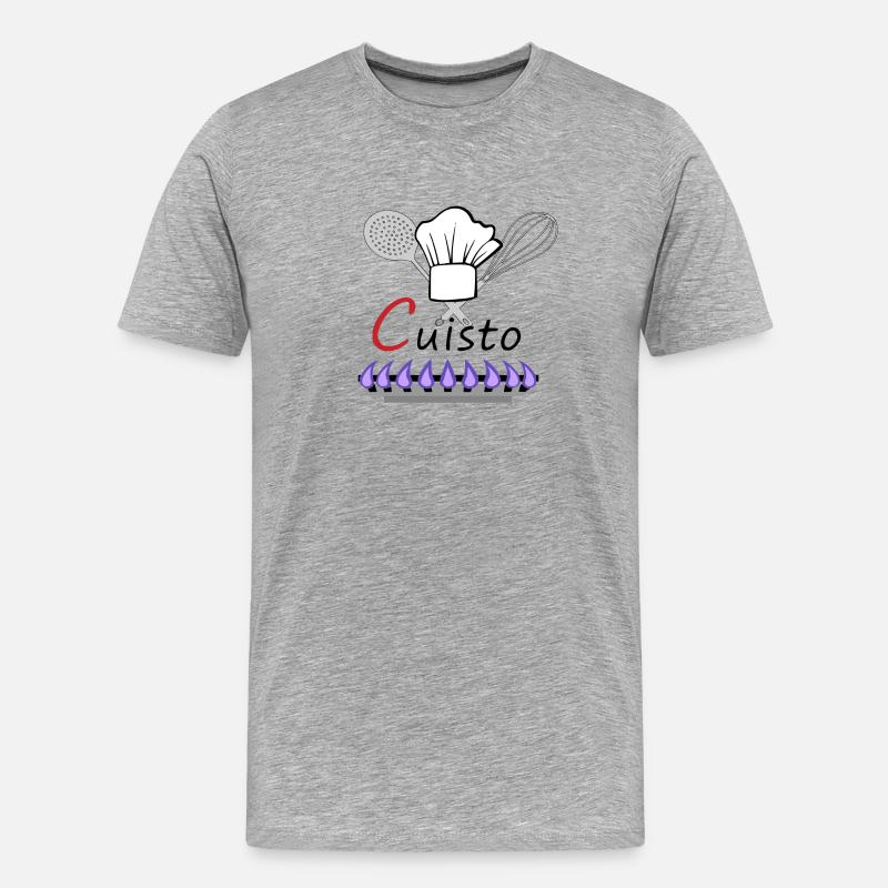 cuisto - Männer Premium Bio T-Shirt - Grau meliert