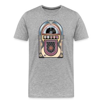 Jukebox au look rétro dans des couleurs vintage - T-shirt bio Premium Homme - gris chiné - Devant - Damien (186cm)
