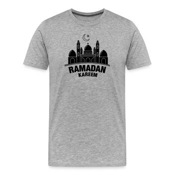 Ramadan Kareem mosque - Men's Premium Organic T-Shirt - heather grey - Front - Damien (186cm)