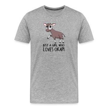 Okapi Girl Saying - T-shirt bio Premium Homme - gris chiné - Devant - Damien (186cm)