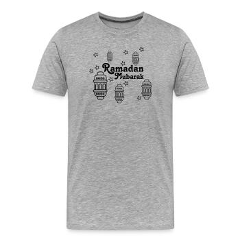 Ramadan Mubarak lights, asterisks - Men's Premium Organic T-Shirt - heather grey - Front - Damien (186cm)