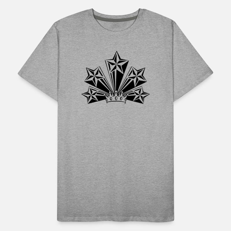 Transparente Krone mit vier großen Sternen Männer Premium Bio T-Shirt