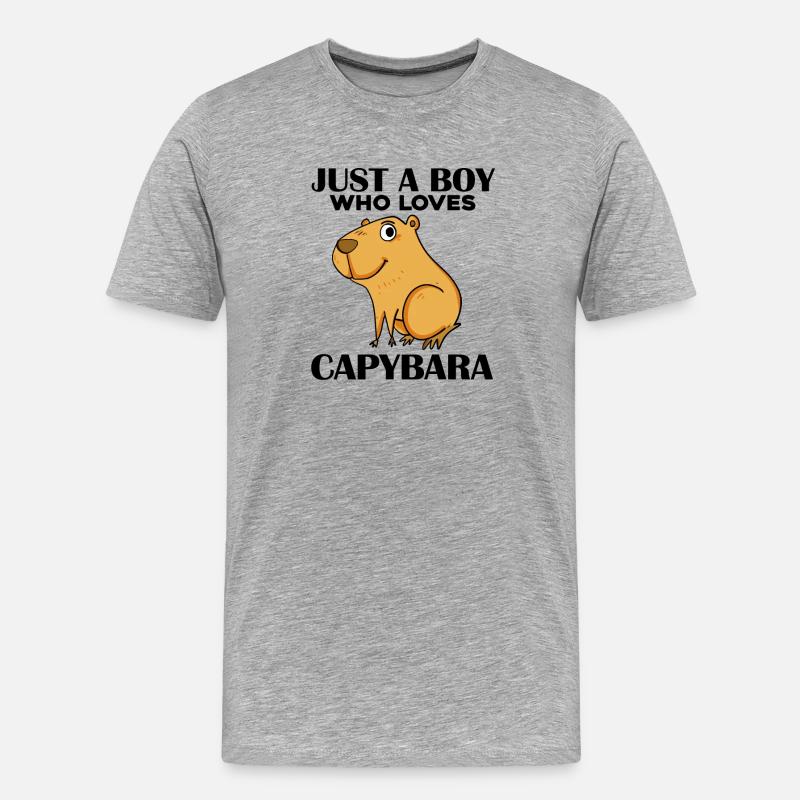 Capybara Junge - Männer Premium Bio T-Shirt - Grau meliert