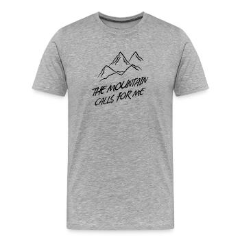 Montagnes Sommets de montagne Randonneurs Randonnée Déclaration Sommet - T-shirt bio Premium Homme - gris chiné - Devant - Damien (186cm)