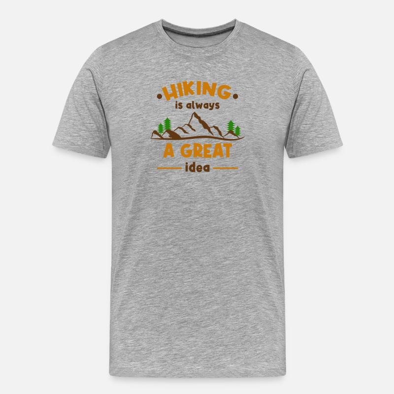 Wanderwege Bergsteigen Statement Wanderer Wandern - Männer Premium Bio T-Shirt - Grau meliert