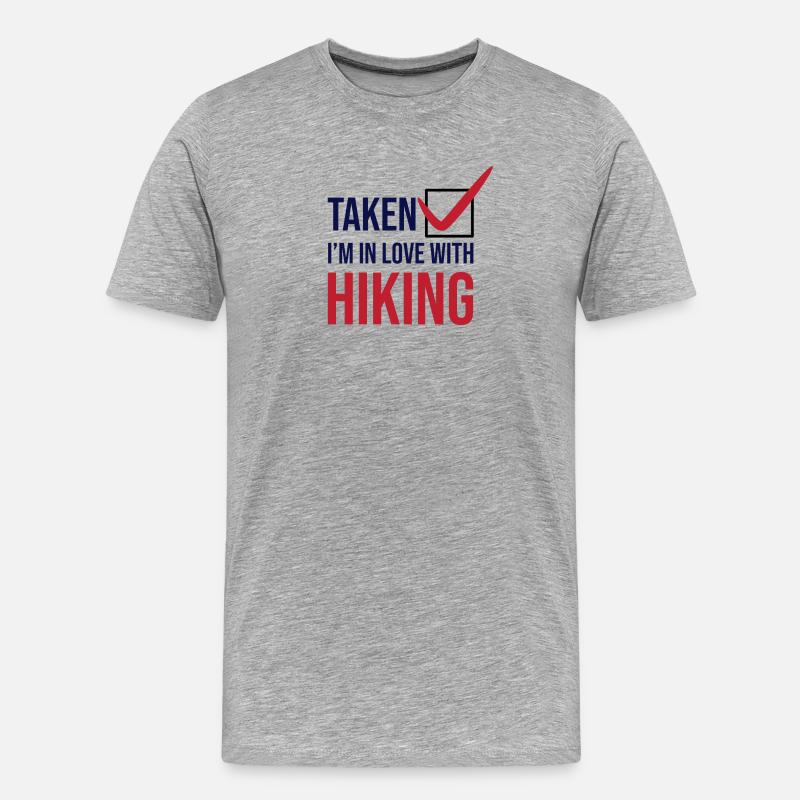 Wanderwege Klettern Wandern Wanderer Statement - Männer Premium Bio T-Shirt - Grau meliert