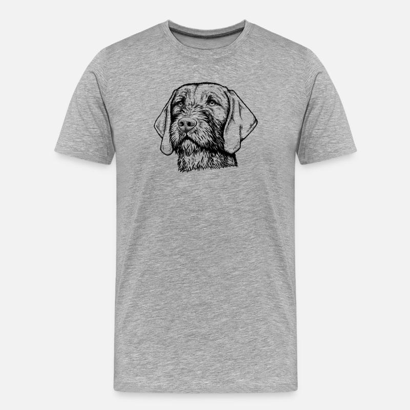 Magyar Viszla Drahthaar 01 s - Männer Premium Bio T-Shirt - Grau meliert