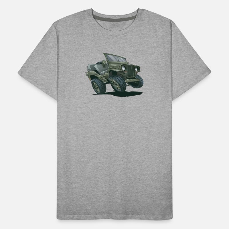 Willys MB Offroader 4x4 Millityr Oldtimer Us Army T-shirt bio Premium Homme