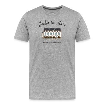 Goslar im Harz, Historisches Rathaus - Männer Premium Bio T-Shirt - Grau meliert - Vorne - Damien (186cm)