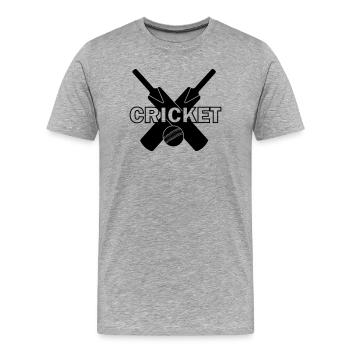 Cricket-Logo mit Text CRICKET - Männer Premium Bio T-Shirt - Grau meliert - Vorne - Damien (186cm)
