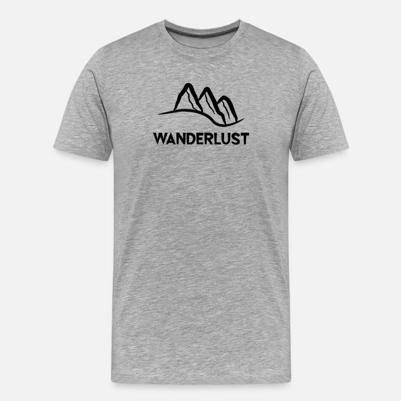 Wanderer Berggipfel Statement Gipfelkreuz Wandern - Männer Premium Bio T-Shirt - Grau meliert