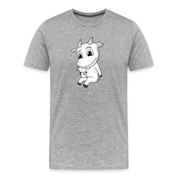 Ziege Familie - Ziege mit Baby - Ziege Motiv - Männer Premium Bio T-Shirt - Grau meliert - Vorne - Damien (186cm)