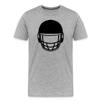 Cricket helmet logo - Men's Premium Organic T-Shirt - heather grey - Front - Damien (186cm)
