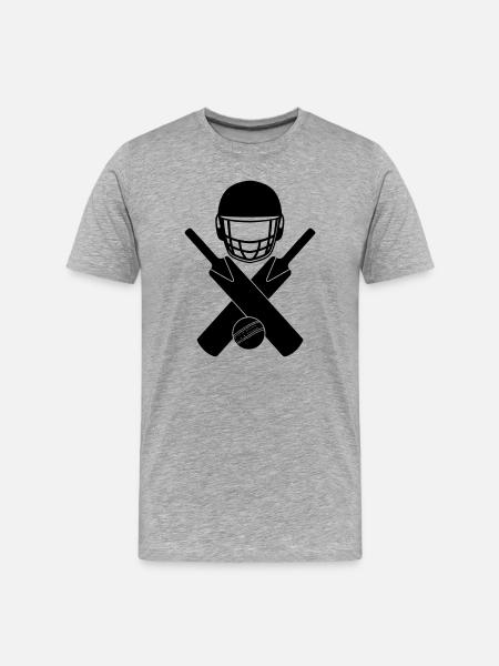 Cricket logo shadow image - Men's Premium Organic T-Shirt - heather grey