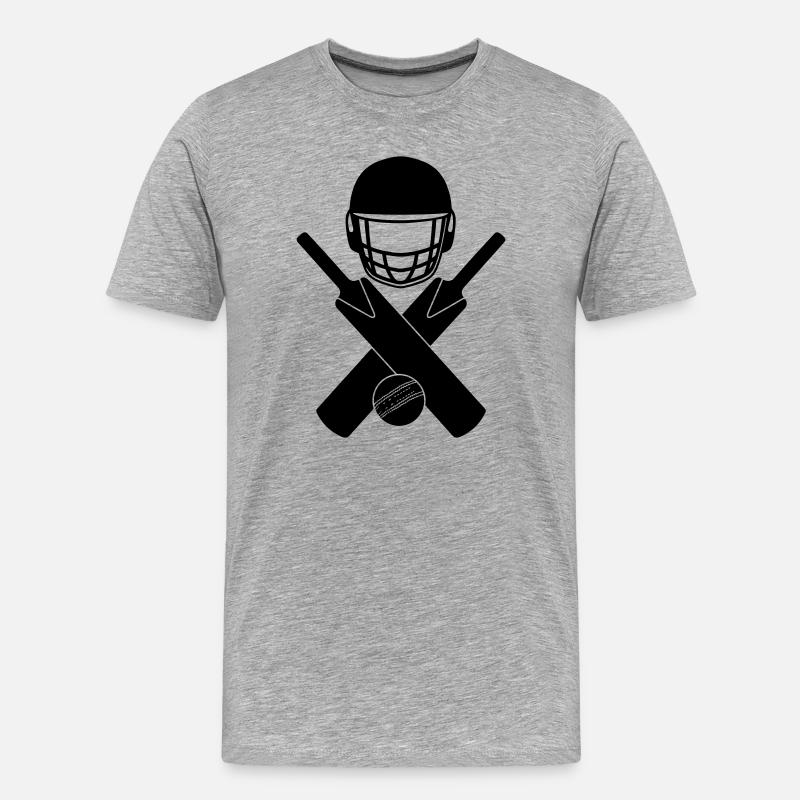 Cricket-Logo-Schattenbild - Männer Premium Bio T-Shirt - Grau meliert