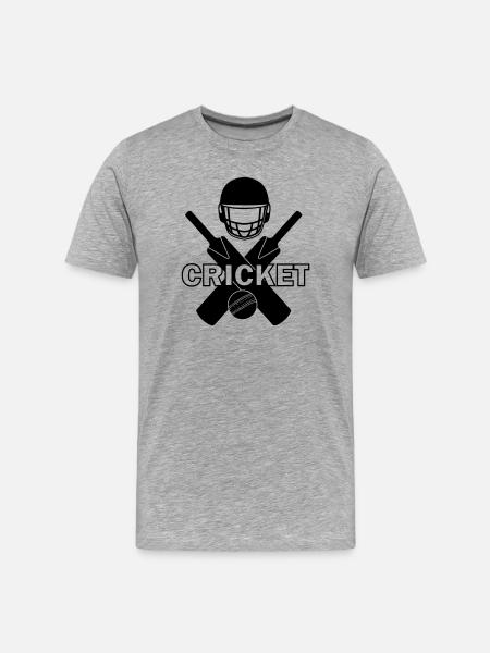 Cricket logo shadow image with text - Men's Premium Organic T-Shirt - heather grey