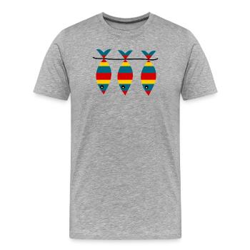 SARDINE. FISH. APRIL FOOL. EASTER. OCEAN - Men's Premium Organic T-Shirt - heather grey - Front - Damien (186cm)