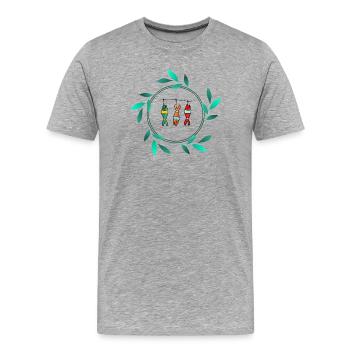 SARDINE. FISH. APRIL FOOL. EASTER. SEA - Men's Premium Organic T-Shirt - heather grey - Front - Damien (186cm)