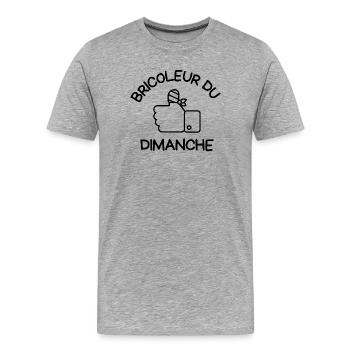 bricolage, bricoleur, bricoler - T-shirt bio Premium Homme - gris chiné - Devant - Damien (186cm)