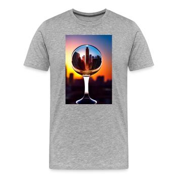 Ville de Kugel - T-shirt bio Premium Homme - gris chiné - Devant - Damien (186cm)