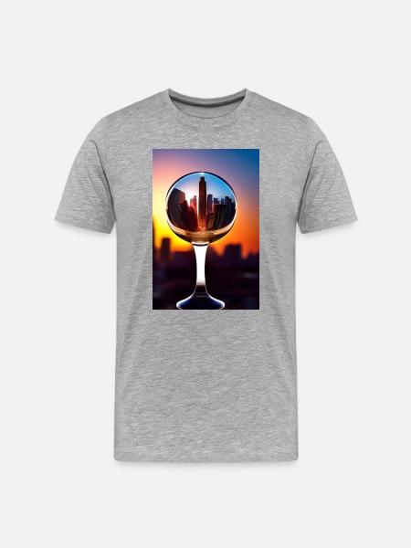 Stadt Kugel - Männer Premium Bio T-Shirt - Grau meliert