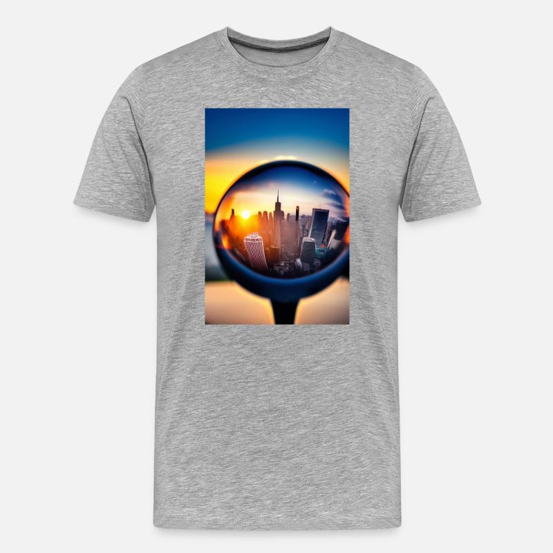 Stadt Kugel - Männer Premium Bio T-Shirt - Grau meliert