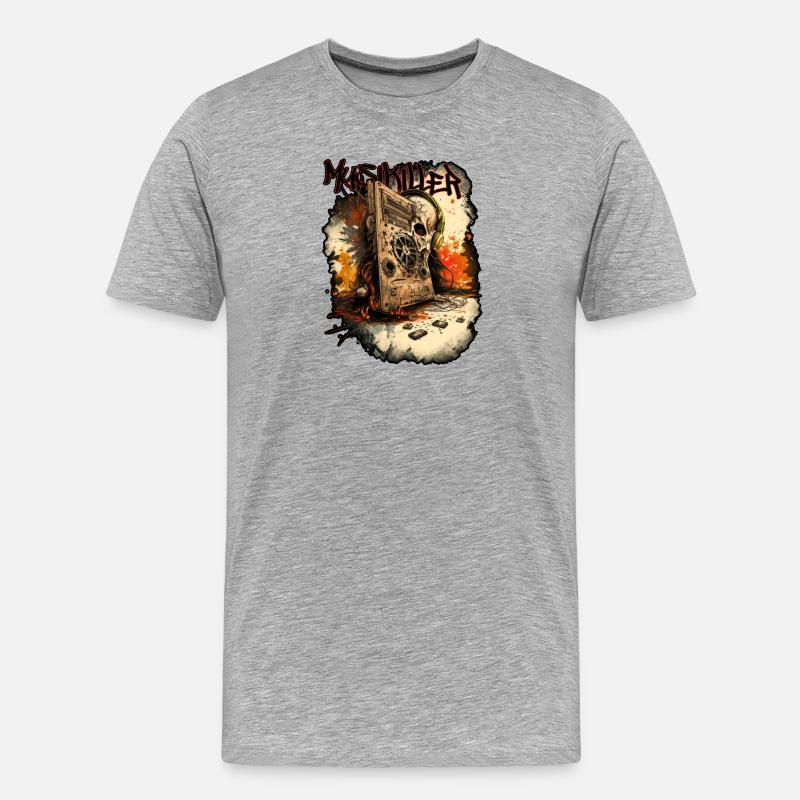 Musikkiller 01 - Männer Premium Bio T-Shirt - Grau meliert